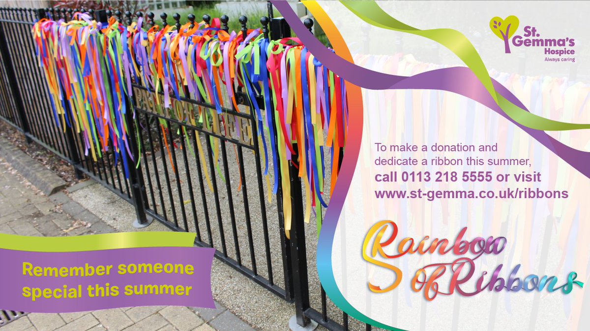 stgemmashospice's tweet photo. Introducing our new Rainbow of Ribbons appeal 🌈

Donate in memory of a loved one and dedicate a ribbon to our colourful, vibrant and fluttering display along our Path of Life 💜

Find out more and dedicate your ribbon here - https://t.co/o3dxSNW9KF https://t.co/QhZEVBs6kY