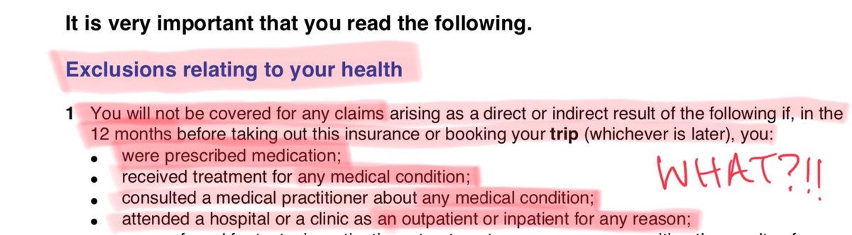 Wow, just reading the small print on my “GOLD” travel insurance policy from <a href="/allianzuknews/">Allianz UK</a>. Does *anyone* *ever* qualify for a claim?! Invalidated if any visit to doctor or clinic in last 12 months for any reason.  Seriously?! Have I misunderstood this?