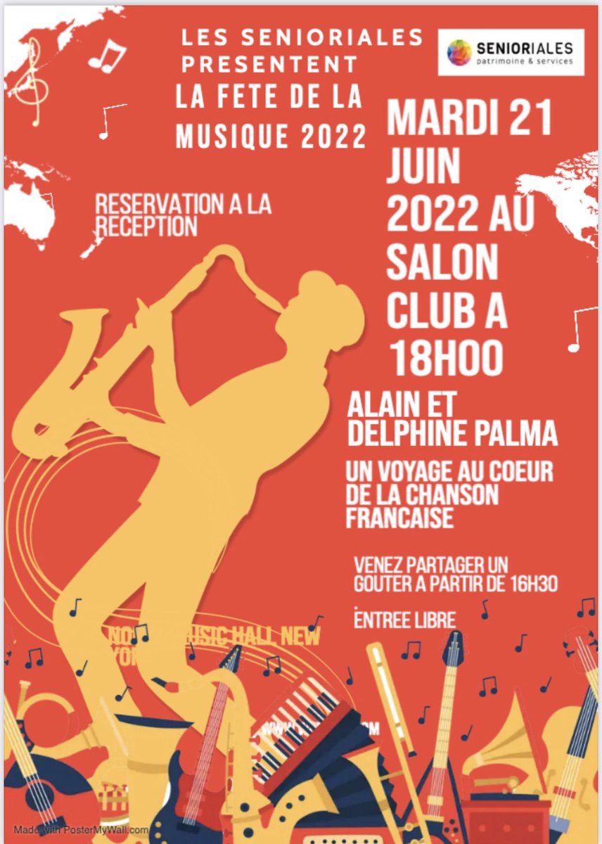 Venez partager un bout du voyage au cœur de la chanson française lors de la #FetedelaMusique au sein de votre résidence <a href="/senioriales/">Senioriales</a> de #sannois . On vous attend nombreux !