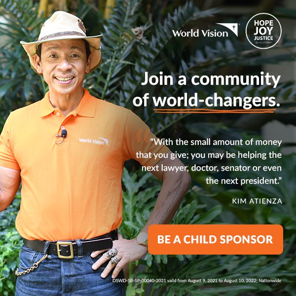 With the small amount of money that you give; you may be helping the next lawyer, doctor, senator, even the next president. For countless and urgent reasons, sponsor a child today! 
Visit: wvph.co/reasons #WorldVisionPH #65YearsOfHopeJoyJustice #Reasons #ChildSponsorship