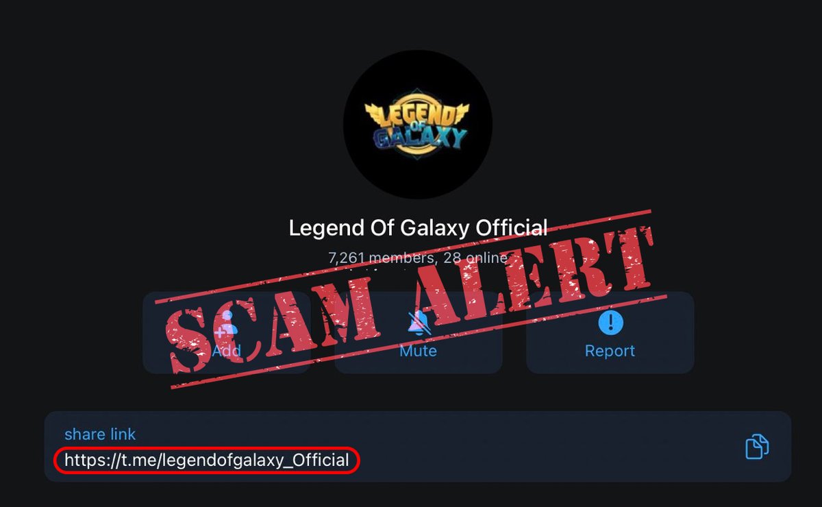 ‼️ SCAMMER ALERT ‼️
Legend of Galaxy only have 1 Official Telegram channel: t.me/legendofgalaxy…
⚠️ Others ARE FAKE, please be aware of imposers.

🤡 You can fake a name, but cannot fake an identity.
