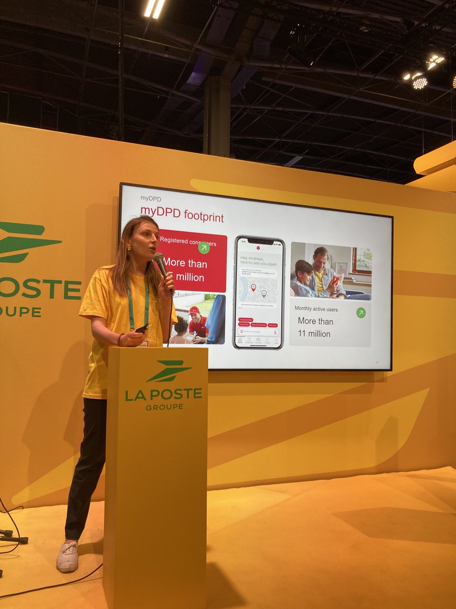 Celine_Bertr's tweet photo. ⁦Gabrielle Vincent, Digital services manager at ⁦@DPDgroup_news⁩ presents myDPD app that facilitates e-shoppers’life 👍 https://t.co/ZgvL7vDL6Z