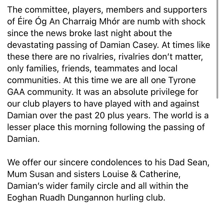 EireOg's tweet photo. RIP Damian Casey 

@DGNHurlingclub https://t.co/BngZwRXUCn