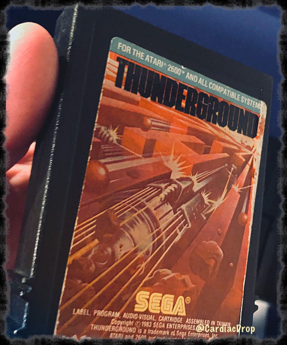 CardiacDrop's tweet photo. For #AtariAppreciation it’s my rare copy of #Thunderground on #Atari2600 by Sega released in ‘83. Inspired mainly by Borderline, Combat & Dig Dug, you control tanks underground firing at others & tunnel upwards to destroy several nuclear missile bases before the time is up. 🕹 https://t.co/SmUbilHXHr