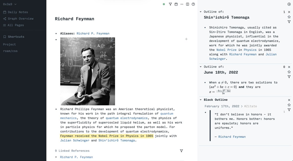 Do you know the days when a monospace font seems to fit best? Maybe this is because I saw a documentation about the german Enigma and Alan Turing this morning.

<a href="/RoamResearch/">Roam Research</a> with an early prototype of my new CSS System and Input Mono as the main font.