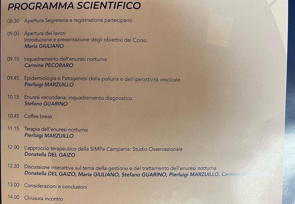 CampaniaSimpe's tweet photo. I pediatri si aggiornano : Oggi si parla di Enuresi #simpecampania https://t.co/5XnfjbbXcC