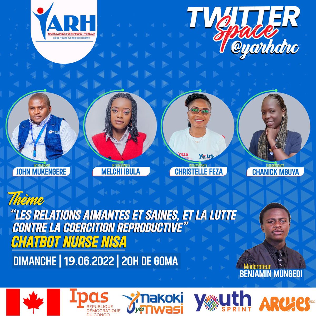 ClevineKavira3's tweet photo. #YARH
Le thème revient ! 
Les relations aimantes et saines ,et la lutte contre la coercition reproductive.
Ne ratons pas ce Tweeter Space du dimanche 19 juin à 20heure!
#StopCoercitionReproductive
#NurseNisa
#YARH4CHANGE https://t.co/Ou9jp6VE3v