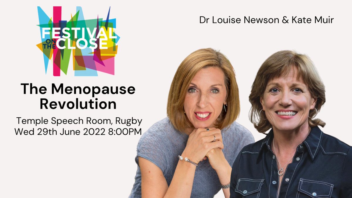 I am thrilled to join <a href="/MenoScandal/">Rewriting midlife and menopause</a> at this #menopauserevolution event for the <a href="/festontheclose/">FestivalOnTheClose</a>. Talking all things #perimenopause and #menopause

Book your ticket: bit.ly/menopauserevol…