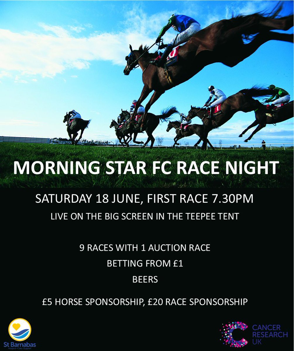 Race night in the tent tonight! Remember to bring your cash/spare change!