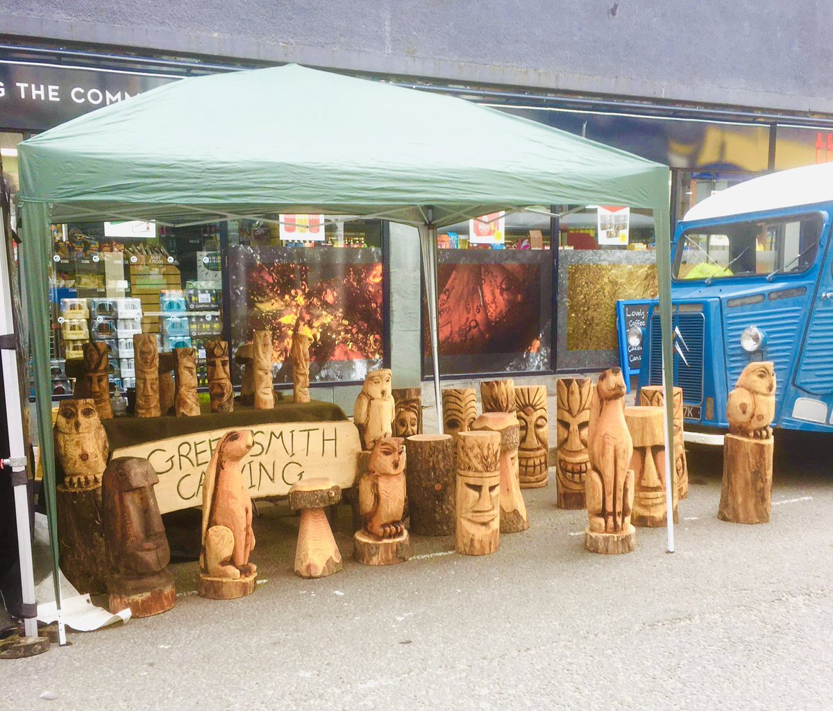 GreensmithCarv1's tweet photo. We are set up and ready to go at @AnotherFineFest You’ll find us outside of The Local, at the top of New Market Street! There’s a great atmosphere already! Looking forward to saying hello!

#anotherfinefest #ulverston #festivaltime #cumbrialife #smallbusiness https://t.co/NXaYU87Ccb