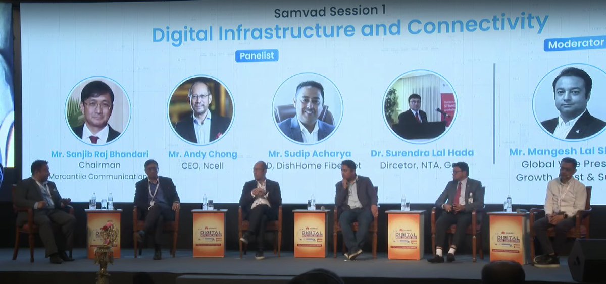 SamvadDigital's tweet photo. First Panel discussion started. Panel discussion on Digital Infrastructure and Connectivity going on. https://t.co/bzOycZVT0t