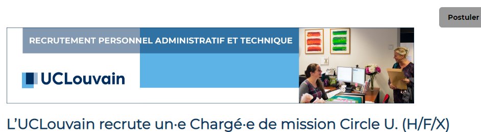 #hiring Interested in one of the most transformational programmes in 🇪🇺 #highered? We are looking for a #projectofficer in @UCLouvain_be to contribute to <a href="/CircleU_eu/">Circle U.</a>, a #Europeanuniversities alliance. 
Knldge of #ErasmusPlus 
Exp in #management
FR/EN min.
jobs.uclouvain.be/PersonnelAdmin…