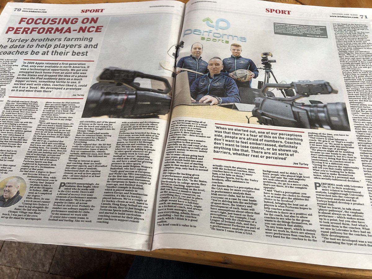 joseph_turley's tweet photo. Great catch up with Kenny Archer to discuss the @performasports story so far &amp; our journey of learning. Thanks to @irishnewssport for sharing #SportsAnalytics #SupportLocal #AlwaysLearning https://t.co/0d7lqcp99o