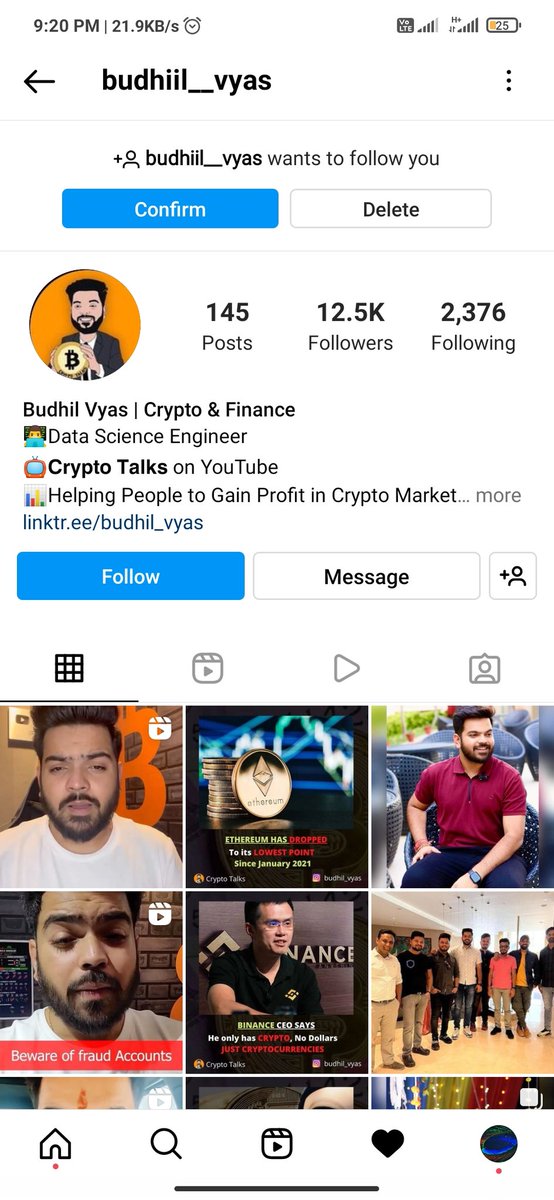 Manoj07441341's tweet photo. @BudhilVyas 
Bhi apne scammer ko dhund ke report karne ko bola telegram pe or ye dekho khud scammer mere paas aya 😂😂 https://t.co/EuI5HmIQ1w