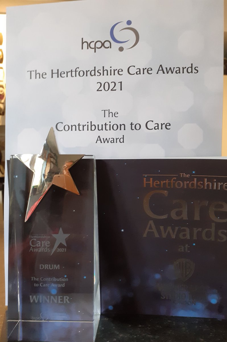 Huge congratulations to TEAM DRUM❤ winners of the Contribution to Care Award👏👏👏 So very proud of everyone #HertfordshireCareAwards #BestInCare