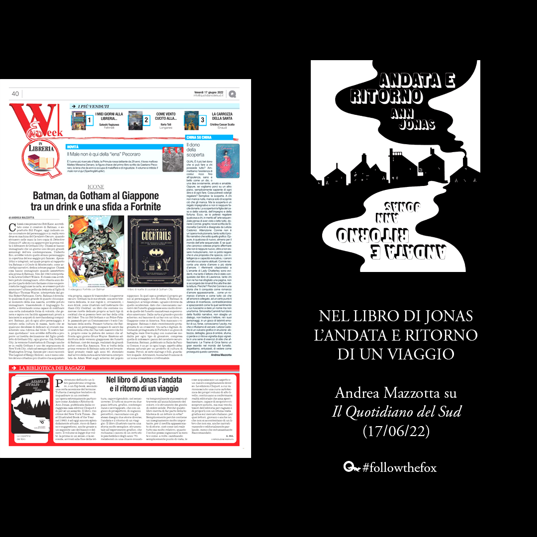 CliquotEdizioni's tweet photo. «Un libro ancora oggi splendidamente attuale, ricco di fascino e suggestioni, anche grazie a un sapiente uso del bianco e nero.» 
Andrea Mazzotta (aka @IlGlifo) recensisce "Andata e ritorno" di #annjonas su @ilquotidianoweb di ieri.
#followthefox 🦊 https://t.co/BazlxAcbVn