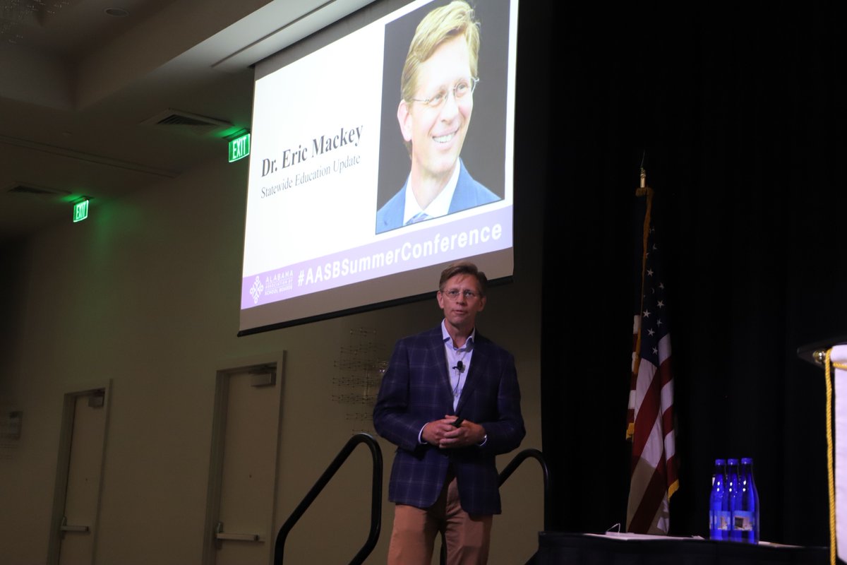 AlaSchoolBoards's tweet photo. Thank you @egmackey for an informative statewide education update during this morning’s general session! #AASBSummerConference https://t.co/VopVLn4xdG