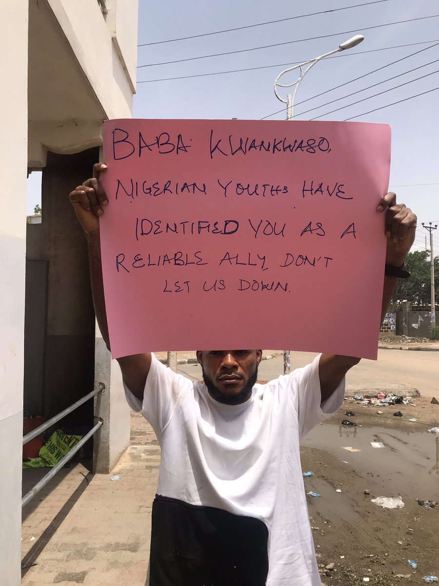 Naughti_awol's tweet photo. Displaying the conceptualization of our demands in four frames at Kwankwaso’s gate.

Retweet until @KwankwasoRM hears and sees that I’m at his gate.

Segun Oni Obi’s VP NURTW Fayemi https://t.co/su2qgJhcFD