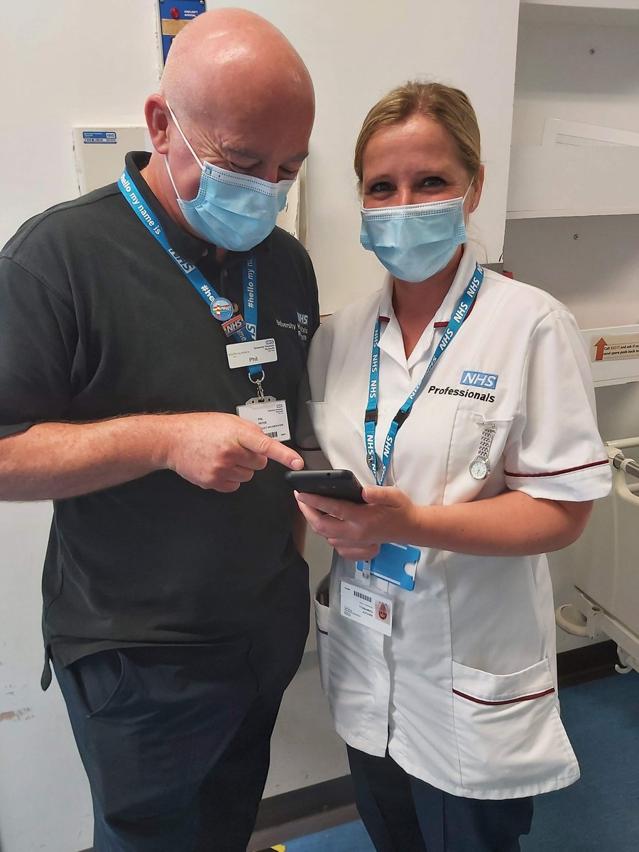 Skyline_Coach's tweet photo. Staff in ED are quickly coming to grips with the new mobile devices

Hayley from @NHSP_Plymouth said she loves it (pictured with Phil from the #DigitalTransformation Team)

@UHP_NHS @UHP_IMT @nervecentrehq @NanetteBothma @AnnJamesNHS @jobe40 @Dr_MarkHamilton @jlscott_77 @scdormor https://t.co/AVm7d4E6Q8