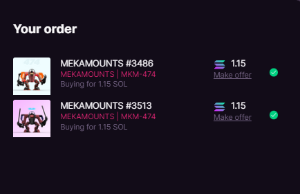We held our word 

The DYNAMIC SYSTEM is being implemented and everyone will hear about it in days to come. 

Those NFT were listed under the selected FP, they were deactivated and bought. 

⭐️48 hours to reclaim them against $MEKA
⭐️After that auctionned to the community : $MEKA