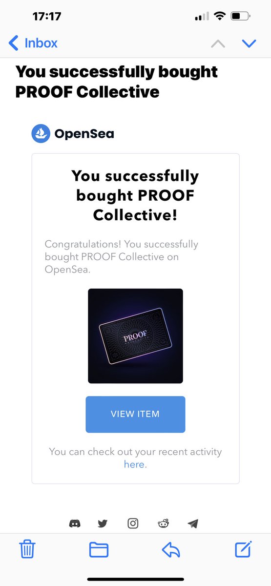 Might be jumping early but just can’t help myself from buying the stuff I’ve been wanting! At $50k I’m convinced it’s a bargain! <a href="/proof_xyz/">PROOF</a> <a href="/moonbirds/">Moonbirds</a> <a href="/kevinrose/">Kevin Rose</a>