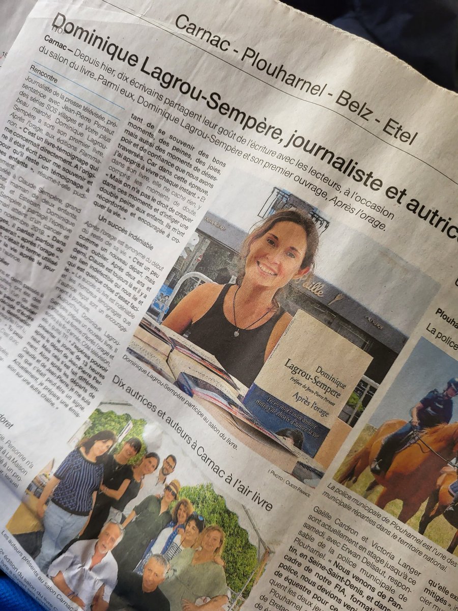Joyeuses rencontres à <a href="/CarnacLAirLivre/">CarnacALAirLivre</a> sous un soleil généreux et des lecteurs fidèles. La beauté de nos régions <a href="/OuestFrance/">Ouest-France</a> <a href="/OuestFrance_56/">Ouest-France 56</a> Merci pour l'organisation 👌 <a href="/jmquemener/">Jean-Marie Quemener</a> 🙏 <a href="/Aurelie_JEAN/">Aurelie JEAN, Ph.D.</a> #nathaliedebroc <a href="/Ed_Flammarion/">Editions Flammarion</a> @VDumeige #apreslorage ✒️ <a href="/CarnacTourisme/">Carnac Tourisme</a>