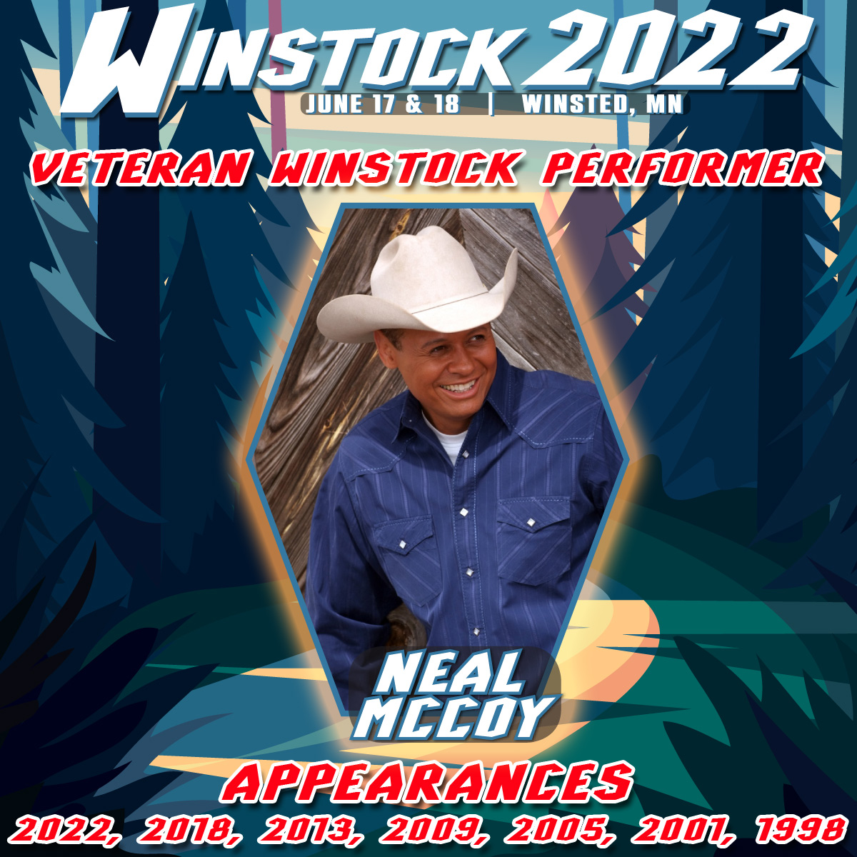 WinstockMN's tweet photo. Join us in welcoming back #Winstock22 Veteran Neal McCoy when he takes the stage at 2:35 P.M. https://t.co/rCf2DofwAZ