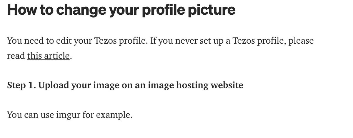 cabline1's tweet photo. I wrote a new article to explain how to change your image on your objkt profile (by updating your Tezos profile):
https://t.co/UbO47US4ZL

I followed the steps myself on my own profile and added the screenshots so that it's clearer. https://t.co/wi67cbFBCL