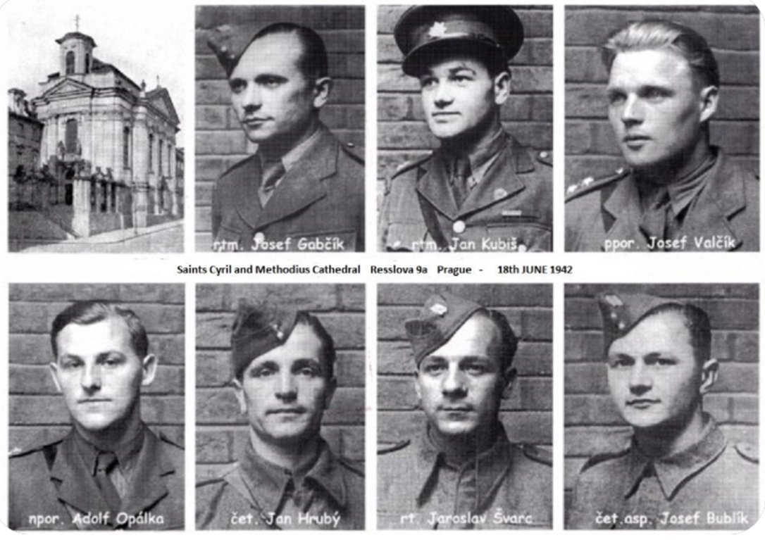 LastParachutist's tweet image. 80 years ago today 7 Czechoslovak parachutists were killed after a six hour battle with 800 Waffen SS troops at the church of St Cyril and Methodius in Prague. The men were hiding out there after two of their number – Gabčík and Kubiš – had killed the Nazi ‘Protector’ Heydrich.