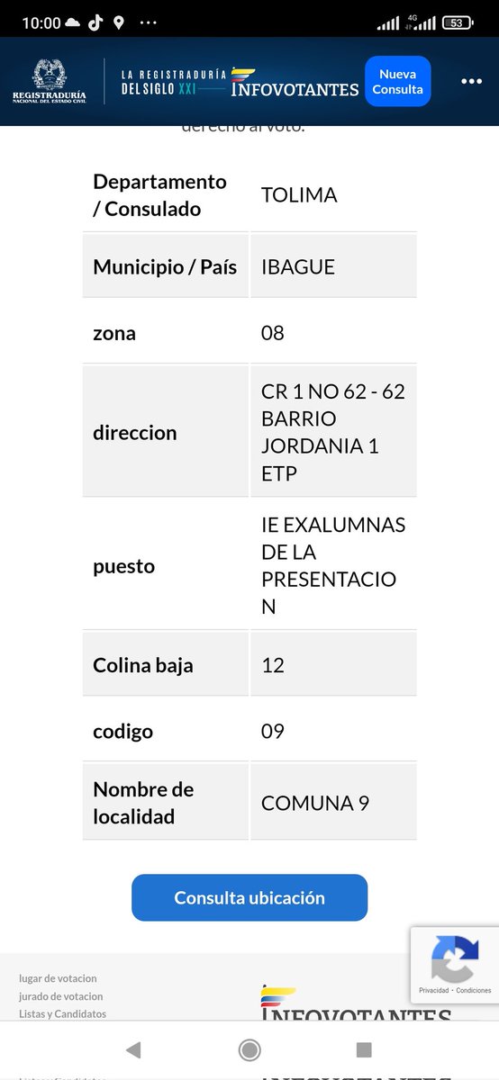 sogaedy77's tweet photo. Quien me explica por qué sin razón alguna revisando mi puesto de votación me aparece en Ibague , cuando en la primera vuelta Presidencial mi lugar de votación era en Bogotá Localidad de Fontibon ahhh 🤔🤔🤔 https://t.co/M1hHJx6FsI