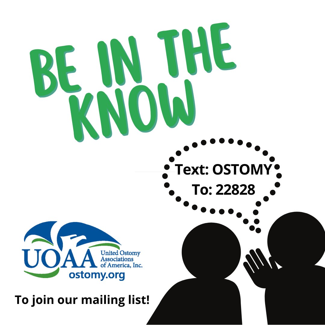 UOAA's tweet photo. Do you get monthly news, events and info from UOAA? Text OSTOMY to 22828 to catch up and sign up. #ostomy #uoaa https://t.co/qdf2ZvjFpg