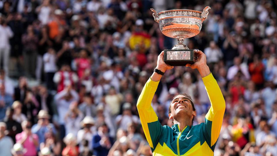 Forbes's tweet photo. Rafael Nadal By The Numbers: 22 Grand Slams, 14 French Open Titles, $500 Million In Earnings https://t.co/ZvGdkdBcDD https://t.co/4Jn56cEcYO