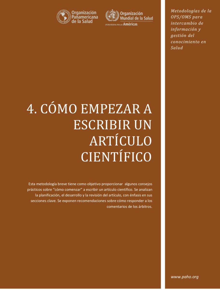 OACerebro's tweet photo. Guía rápida de la Organización Panamericana de la Salud para escribir un artículo científico.

♾️ https://t.co/WVCyH5tsCF https://t.co/gHPHL1oaoj