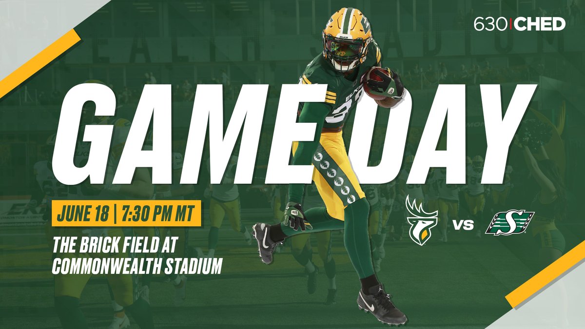 It's no regular GAME DAY...

It's 🄷🄾🄼🄴 🄾🄿🄴🄽🄴🅁 vs. <a href="/sskroughriders/">Saskatchewan Roughriders</a>!

📻 | <a href="/630CHED/">630CHED</a>
 📺| <a href="/TSN_Sports/">TSN</a> &amp; <a href="/espn/">ESPN</a>+

Get game ready 👉 goelks.com/week-2-elks-vs…

🎟️ | ticketmaster.ca/edmonton-elks-… | #GoElks