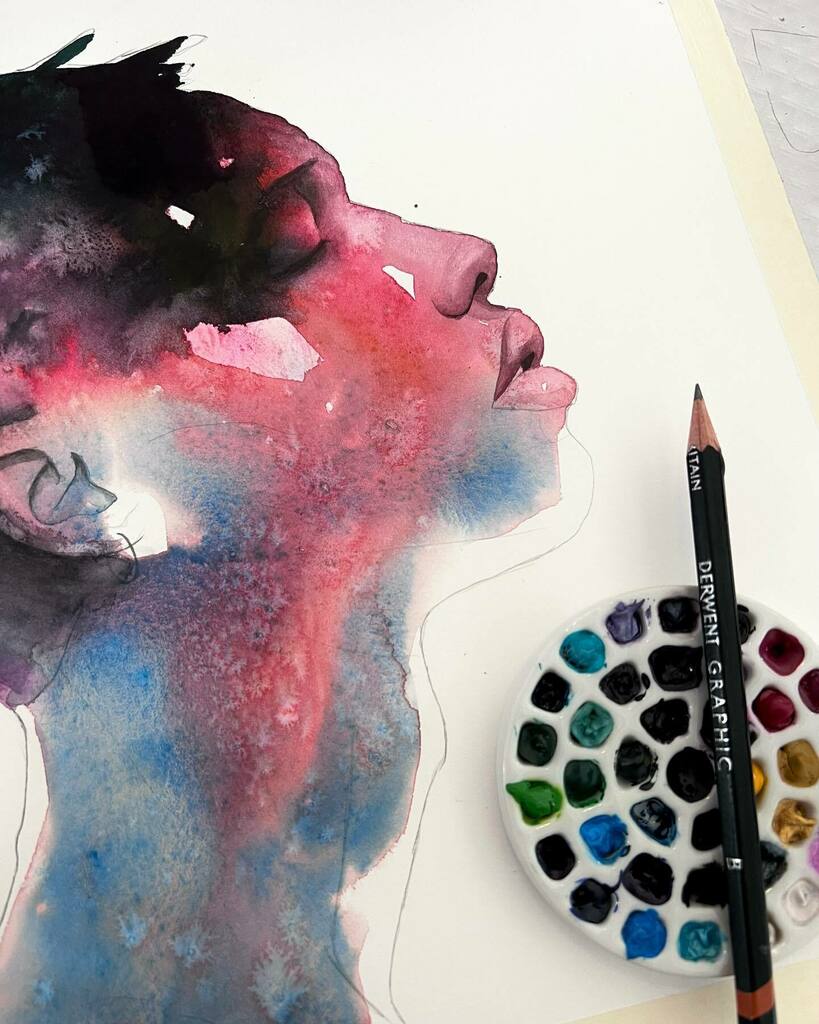 victoriaoltart's tweet photo. #wip from painting at the workshop of @agnes_cecile 

Loving the texture!!! https://t.co/fqKnyO76Pl https://t.co/MzYEGb15SR
