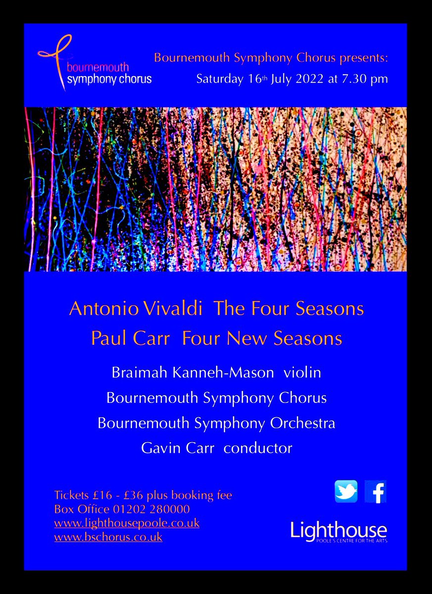Happening on 16th July at the Lighthouse in Poole! Vivaldi and me, with the fabulous <a href="/BSOrchestra/">Bournemouth Symphony Orchestra</a> <a href="/BS_Chorus/">Bournemouth Symphony Chorus</a> <a href="/LighthousePoole/">Lighthouse Poole</a> <a href="/thekannehmasons/">The Kanneh-Masons</a>