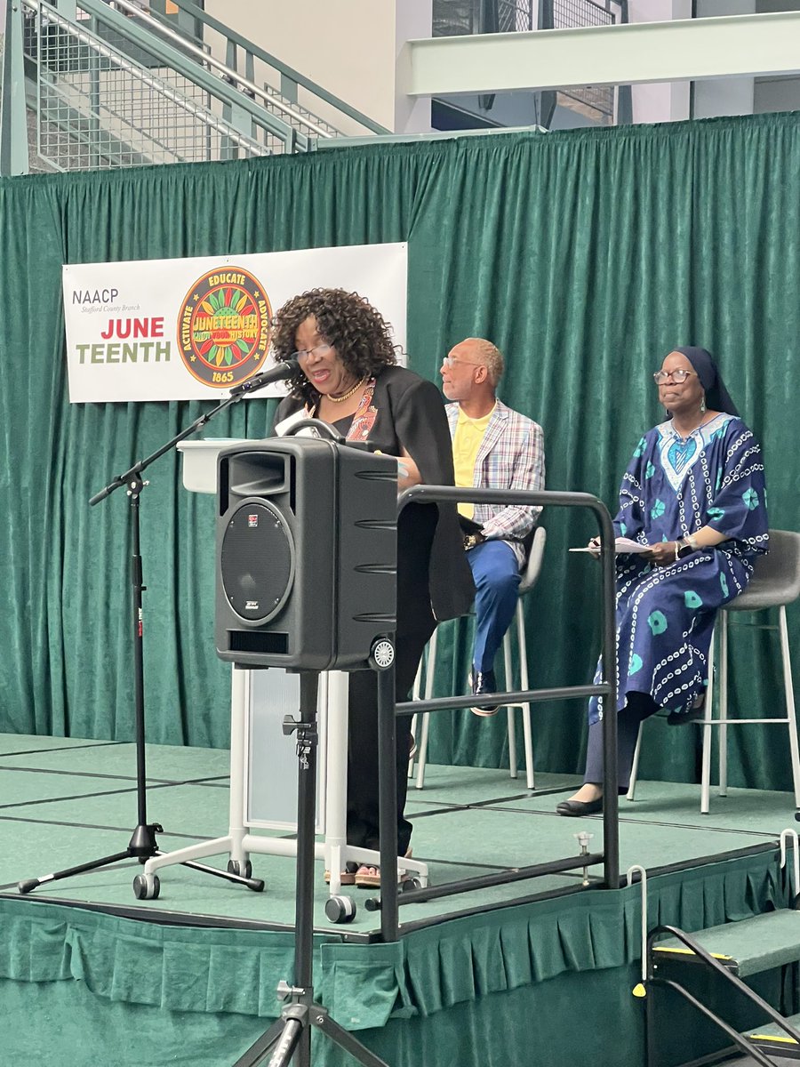 SCPSchools's tweet photo. The Juneteenth Celebration, sponsored by the Stafford NAACP is underway through 3 pm at Colonial Forge High School. Visit vendor tables, view student artwork, and watch performances by our local community.
#scpscommunity
@CForgeEagles https://t.co/SAsZPt5nhj