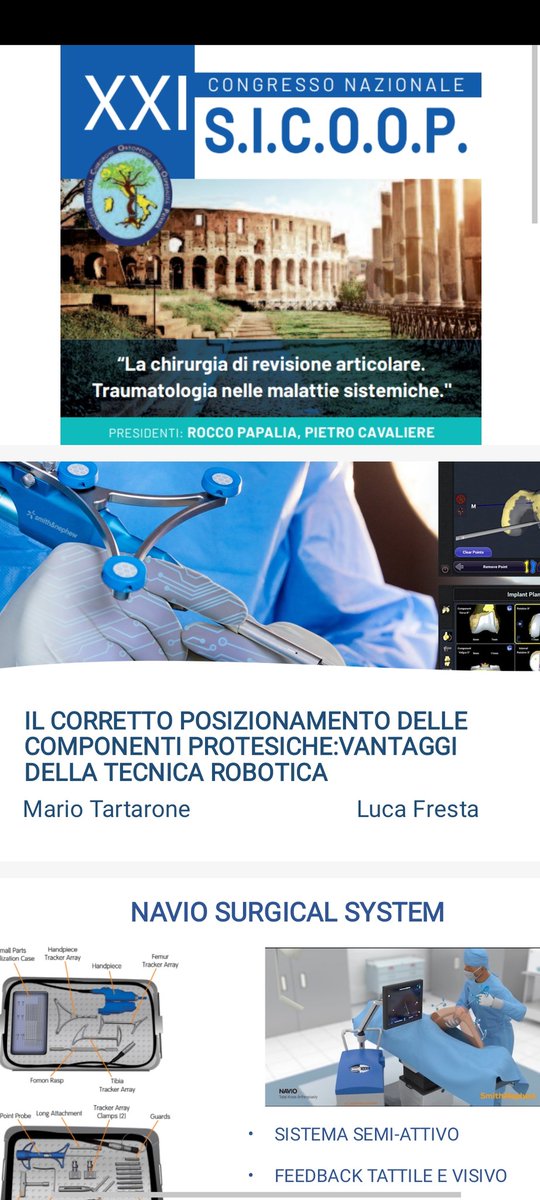 LucaFresta's tweet photo. #Chirurgiarobotica #congresso #ortopedia #artrosi #cartilagine #ginocchio #protesi #robot #twitter #Roma #Navio #ortopedico https://t.co/huNXtyRWgK