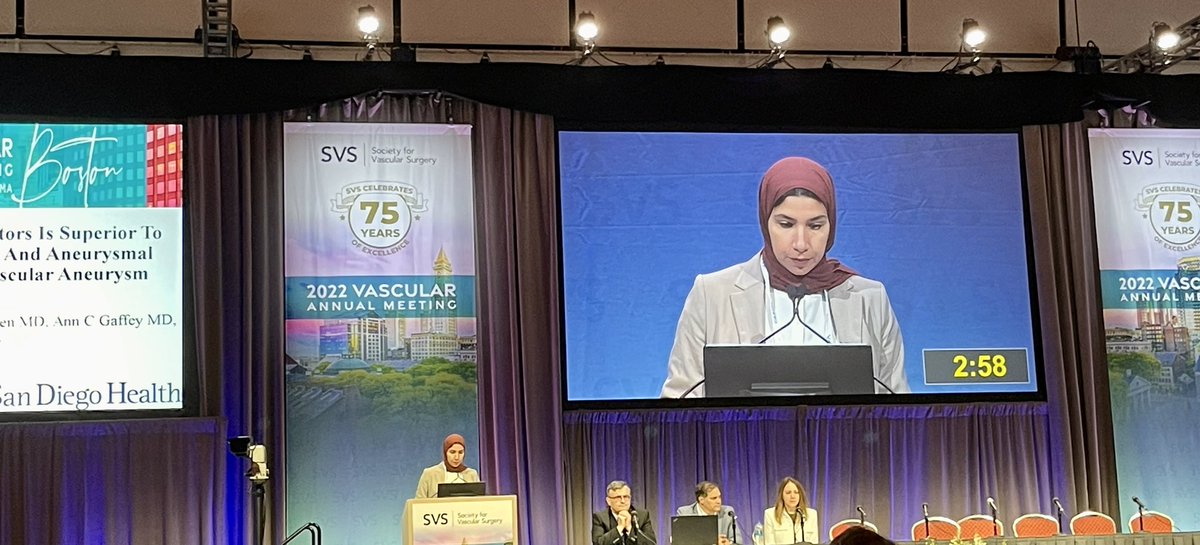 malas_mahmoud's tweet photo. Strong presence @UCSDsurgery vascular team @VascularSVS #VAM22 with 6 oral presentations and 9 posters. Excellent presentations and analyses by @NadinElsayed1 @MaryamAliKhan @INaazie , Jon Unkart, Rohini Patel and Claire Janssen https://t.co/FOsCxXTPMZ