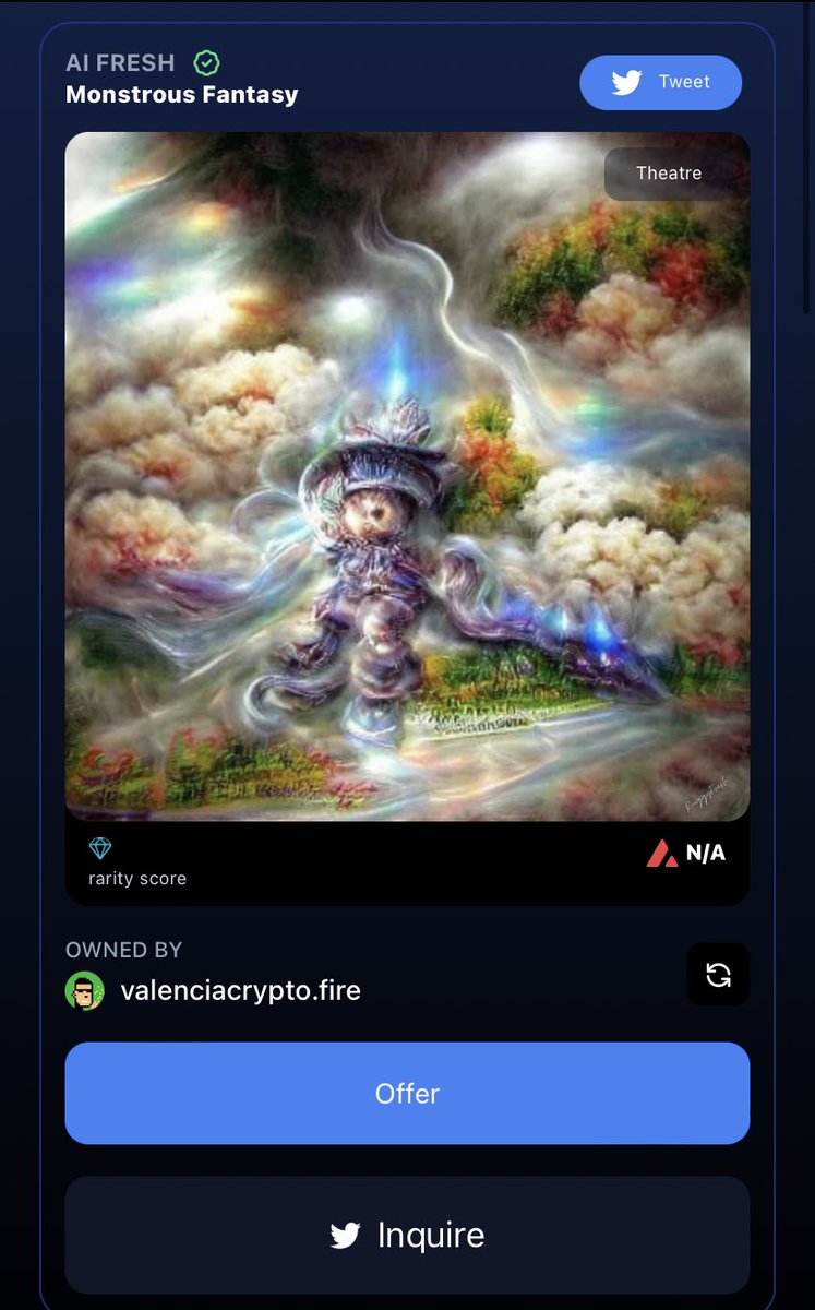 RuggyFresh's tweet photo. Congrats my First Auction winner @Valenciacrypto. 🎉🎉🎉

Soz my bad didn’t realise the auction didn’t auto complete. ❤️

#AIFresh😎 https://t.co/EhlLYfyEUf