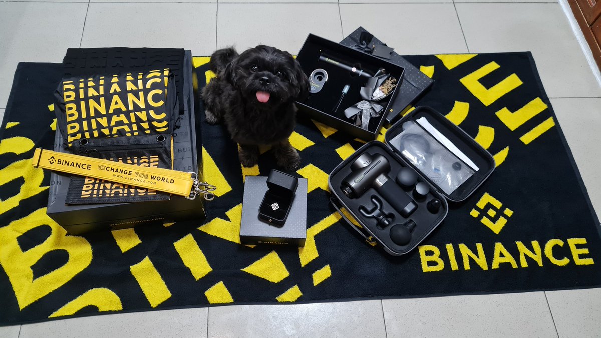 Got my merch! Thank you <a href="/binance/">Binance</a> My hoomans are sooo happy and I'm so happy too 🐶 #BinanceDog #Binance