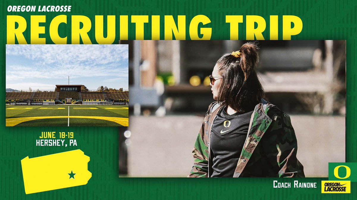 OregonWLAX's tweet photo. Coach Rainone is looking for future Ducks today in Hershey! 

See you there #Flock23 and #Flock24! #GoDucks https://t.co/SdYBn5FGKZ