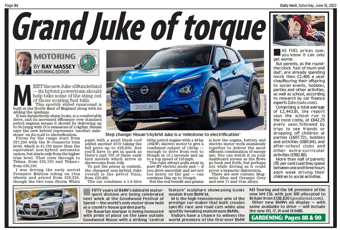 So just how much does it cost YOU each year to be 'the taxi of mum and dad'? Read me <a href="/DailyMailUK/">Mail+</a> <a href="/MailOnline/">Mail Online</a> .
#taxiofmumanddad <a href="/Zuto/">Zuto</a> <a href="/Connective_3/">connective3</a> #CostOfLivingCrisis #CostOfLivingCrisis #lifestyle #motoriong #family #familyfun #FuelPrices 
Scroll: dailymail.co.uk/money/cars/art…