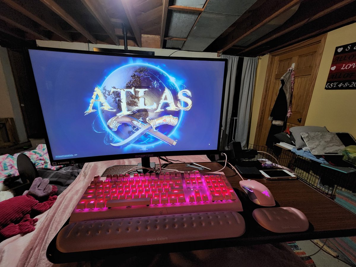 I had to bring back my favorite keyboard, and now I have a monitor mount. Finally feels comfortable... well as comfortable as I'm gonna get...