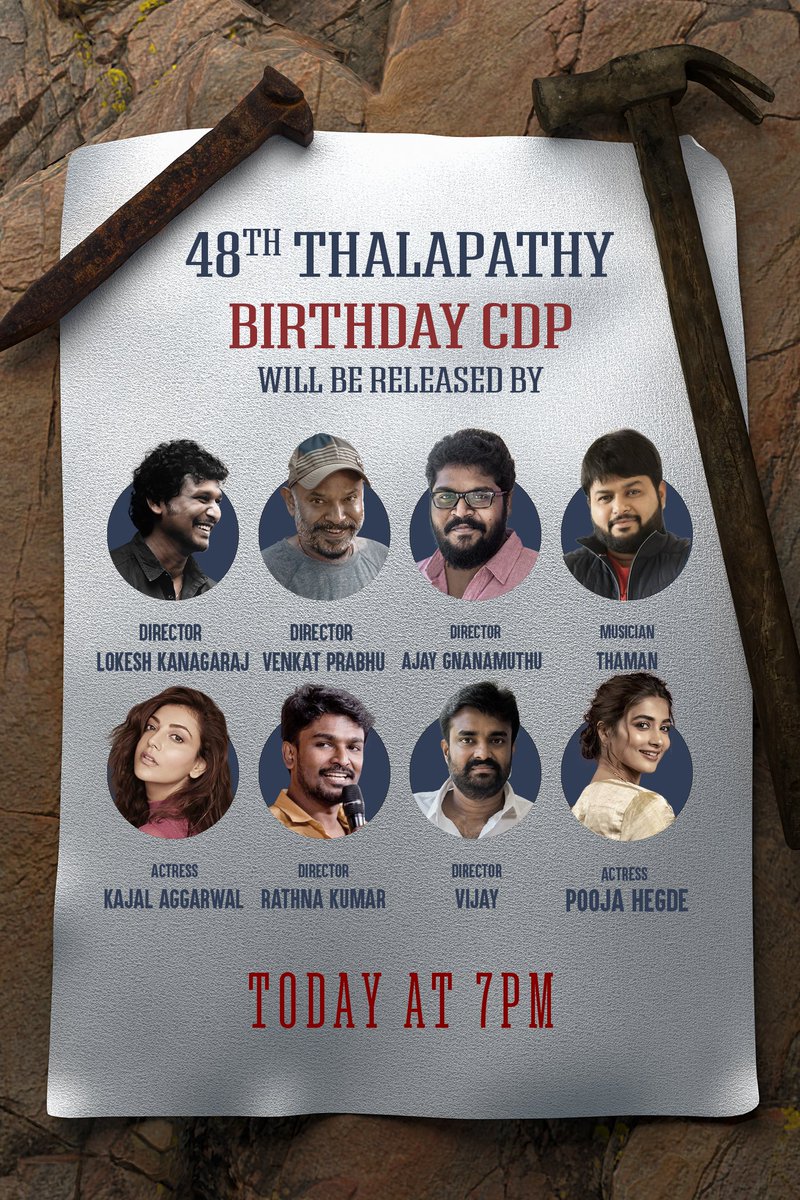 VijayFansTrends's tweet photo. Here is the list of Celebrities releasing the Thalapathy @actorvijay's Birthday Special Official Common DP at 7Pm Today 😎

More details coming soon 🤝 https://t.co/1bhuq5PNfN