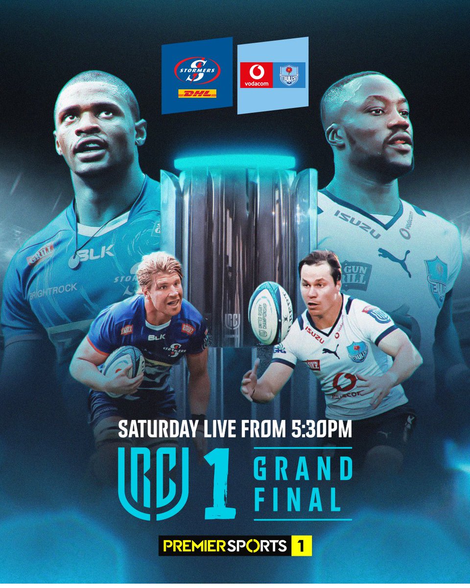 PremSportsTV's tweet photo. A showdown in Cape Town 💥🇿🇦

⛈ 𝗦𝘁𝗼𝗿𝗺𝗲𝗿𝘀 𝘃 𝗕𝘂𝗹𝗹𝘀 🐂

📺 Join us live from 5.30pm for this mouthwatering #URC1 𝗚𝗿𝗮𝗻𝗱 𝗙𝗶𝗻𝗮𝗹 🏆 https://t.co/Gw2KnrALy8