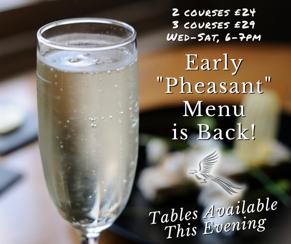 Still a few tables available this evening in the restaurant if you'd like to join us DM or call ☎ 01638-720414 Have a great weekend everyone, Calvin, Andrew & The Pheasant Team. . All of our menus can be viewed here: whitepheasant.com/foodanddrink . delibydayrestaurantbynight