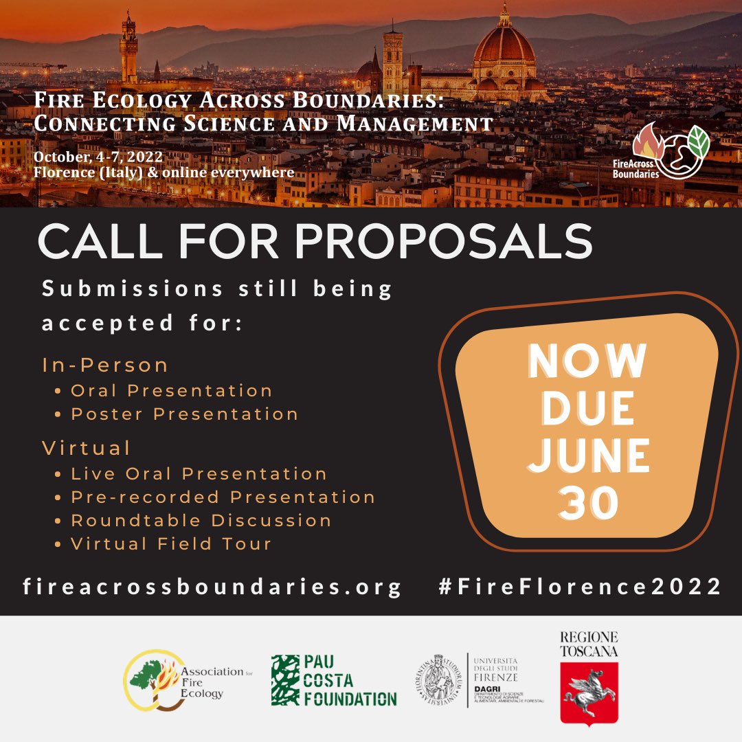 PauCostaF's tweet photo. #FireFlorence2022 call for proposals 👉Deadline for submitting your proposal is extended to June 30! 

🗓️October, 4-7, 2022

In-person and online plenary sessions,field trips and more. Check them out! 📲https://t.co/PizJaiYgY4

Learn more📲https://t.co/n1EYluzVLg https://t.co/LfKqLvPpTn
