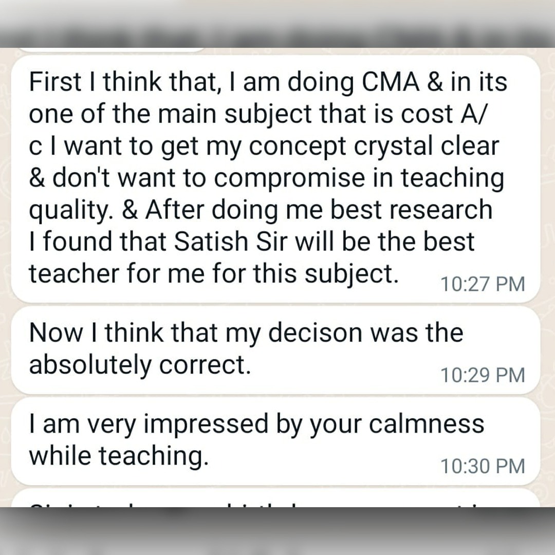 satishjalan1's tweet photo. ✨Student Review ✨
Thank you, your word meant a lot to me .
#sjc #sjcinstitute #satishjalan #students #review #studentreview #revision #revisionclass #cma #cmafinal #icmai #icmaiexam #scmrevisionsystem https://t.co/vg6R3mvb96