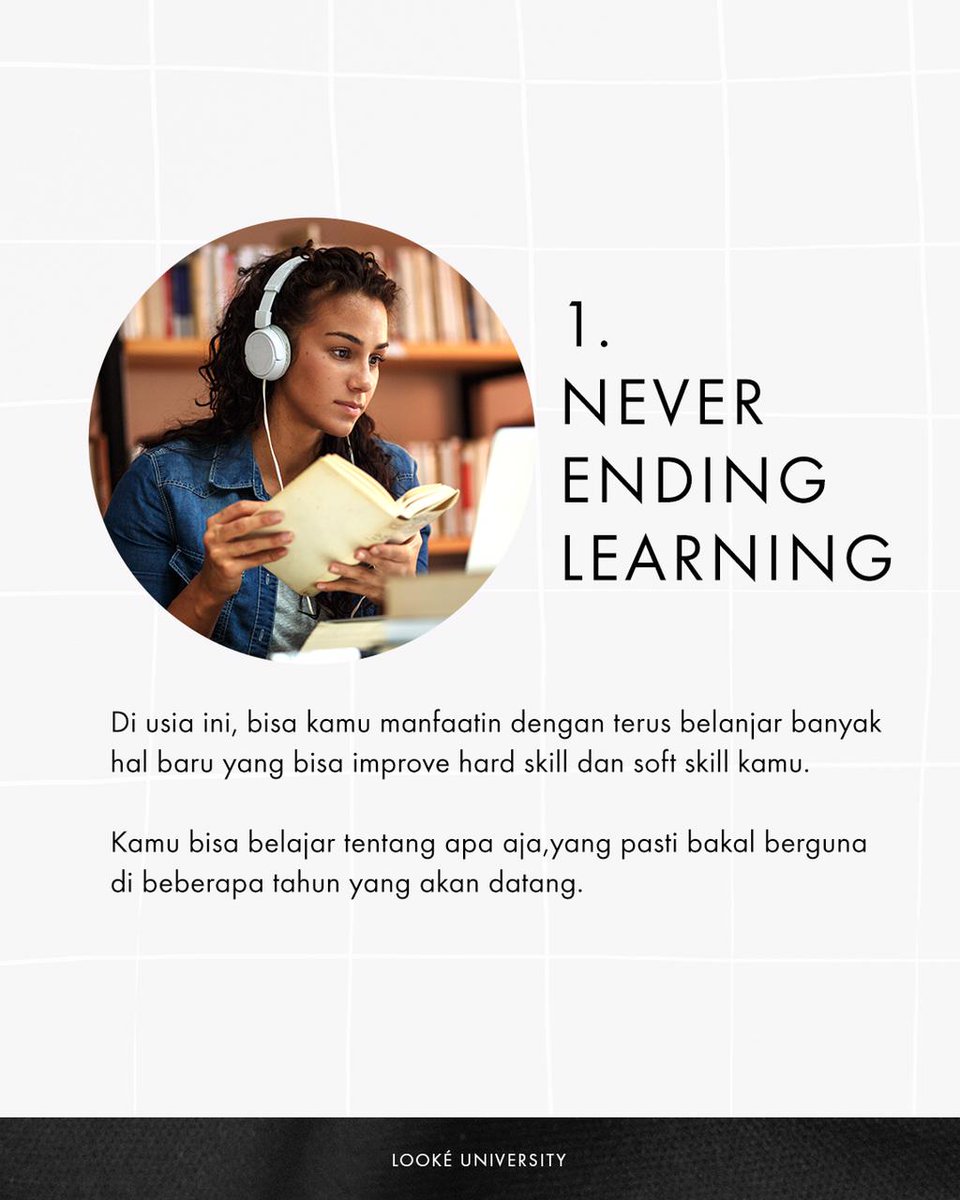LookeUniversity's tweet photo. Soalnya investasi juga bisa bentuknya macem-macem lho, kaya berkoneksi, kebiasaan baik dan hal apapun yang baik di masa depan kita.

Nah apalagi kalau Goddess ada di usia 20an, menurut Mbak TU, hal-hal ini wajib banget kamu lakuin. https://t.co/xFjXy8G3Xu
